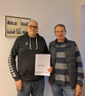 Harald Grobe und Harald Fiedler bei der Ehrung